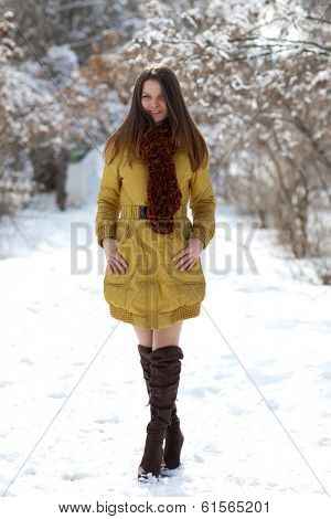 Portrait of a beautiful girl in the early springr. Spring girl.