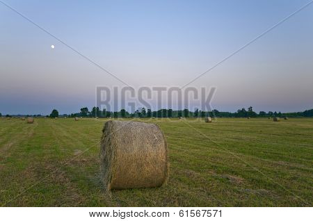 Straw Bale With Moon