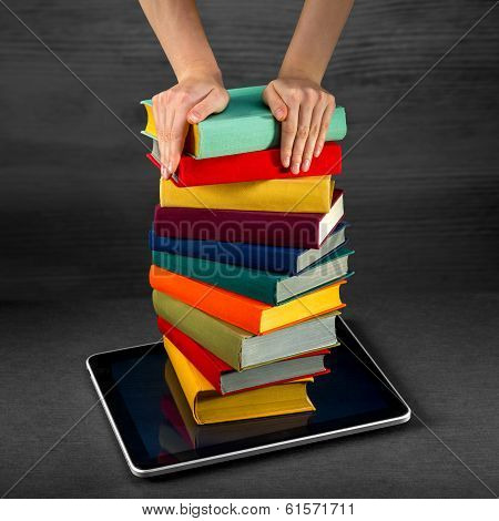 Putting Or Download Colorful Books To The Tablet