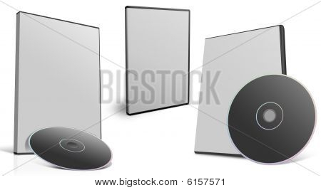 leere DVD-Cover-set mit dvd