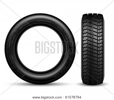Illustration of car tire isolated on white background. 