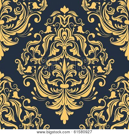 Vector damask seamless pattern element.
