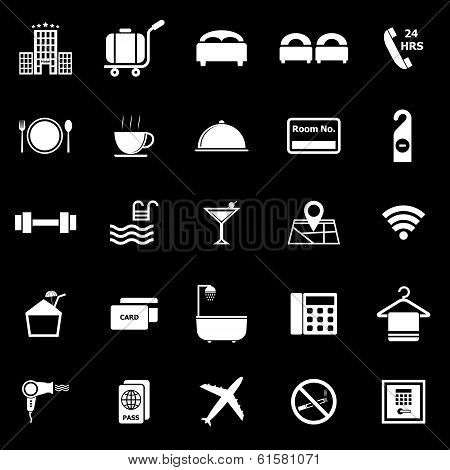 Hotel Icons On Black Background