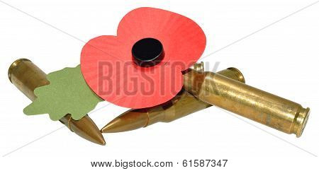 Remembrance Day Poppy And Bullets