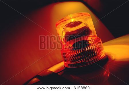 Orange Flashing And Rotating Light