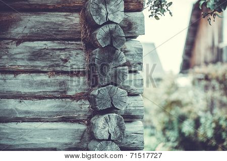Facades Russian Village Of Wooden Houses In The Old Style