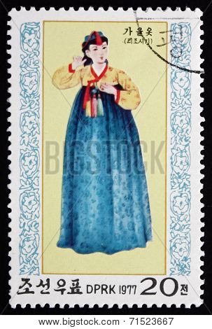 Postage Stamp North Korea 1977 Autumn, Seasonal Costume