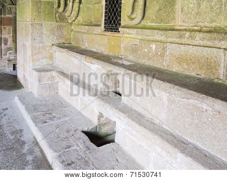 Stone Seats In Abbey Mont Saint Michel
