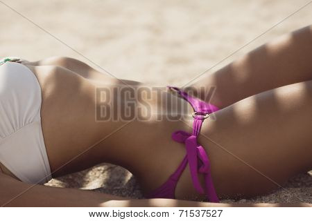 Sexy beautiful girl in swimming suit