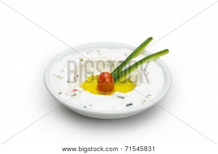 Lebanese food of Labneh Yogurt cheese