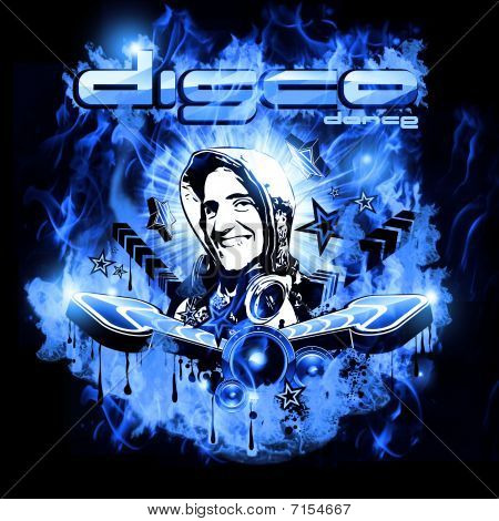 Fondo de noche de discoteca con Dj forma y atmósfera mágica