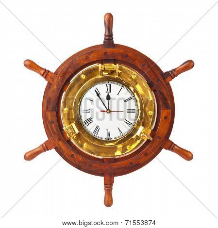 Clock In Wood Helm