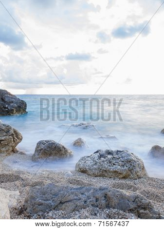 The famous Kathisma beach in Lefkada Greece