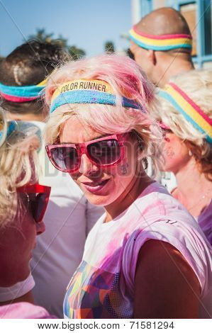 Thousands Of People Take Part In The Color Run 2014 In Milan, Italy