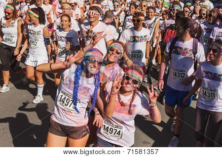 Thousands Of People Take Part In The Color Run 2014 In Milan, Italy