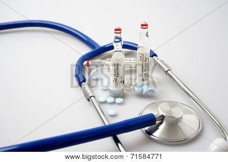 Medicine And Stethoscope