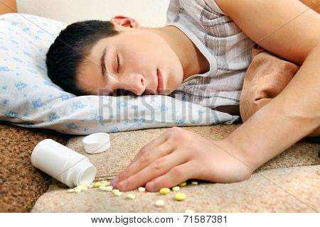 Teenager Sleeps Near The Pills
