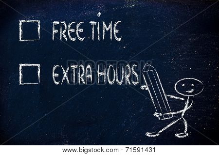 Lifestyle Choices: Multiple Choice Test, Free Time Or Extra Working Hours