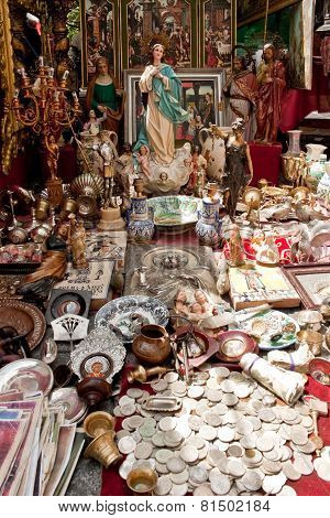 Flea Market El Rastro In Madrid