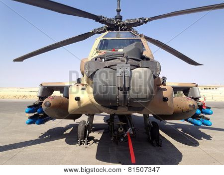 Combat Helicopter Apache At The Museum Of The Air Force Idf