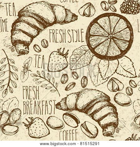 Breakfast sketched set