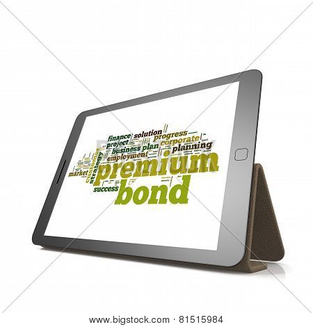 Premium Bond Word Cloud On Tablet