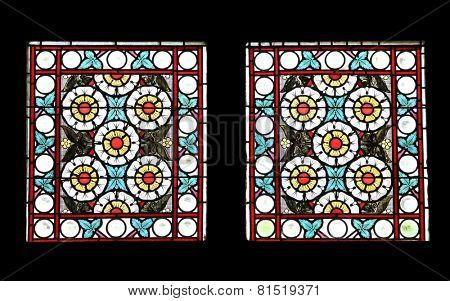 MARIJA BISTRICA, CROATIA - OCTOBER 26: Stained glass window in Basilica Assumption of the Virgin Mary in Marija Bistrica, Croatia, on October 26, 2013