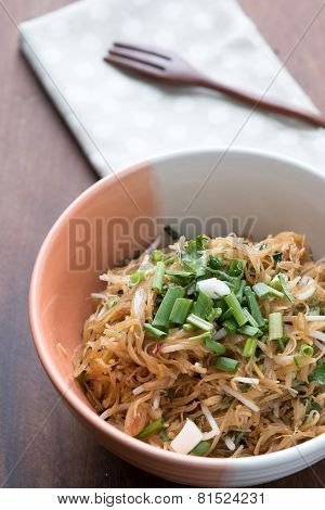 Vermicelli Rice Noodles Fried With Green Onions