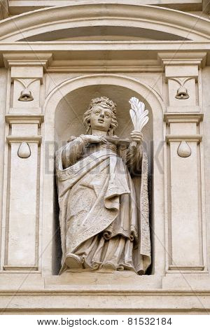 GRAZ, AUSTRIA - JANUARY 10, 2015: St. Catherines church and Mausoleum of Ferdinand II, Graz, Austria on January 10, 2015.