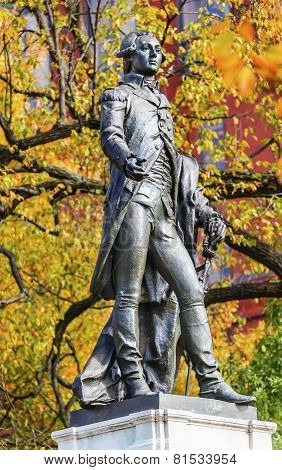 General Lafayette Statue Lafayette Park Autumn Washington Dc