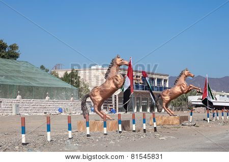 Bronze Statue Of Arabic Horses