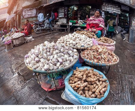 Garlic And Ginger Shop In Kathmandu