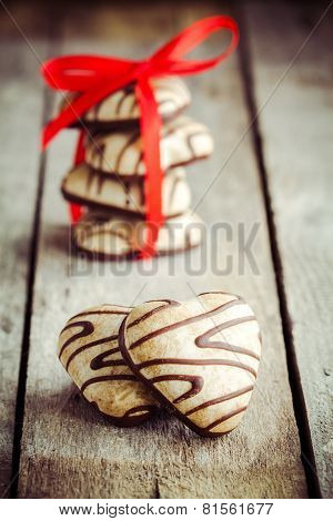 Gingerbread Heart With Red Ribbon