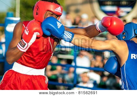 A Boxing Match Between Alayn Limonta (havana, Cuba) And Mamedov Gabil (orenburg, Russia)