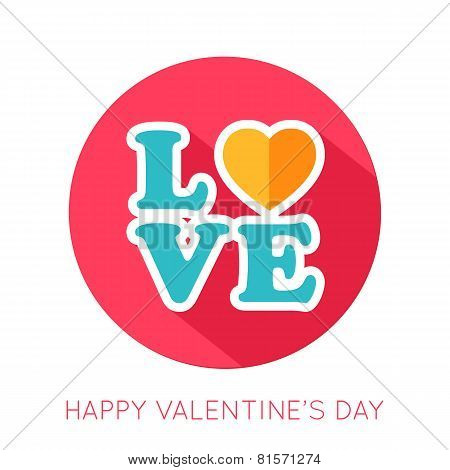 Valentines day flat isolated icon.
