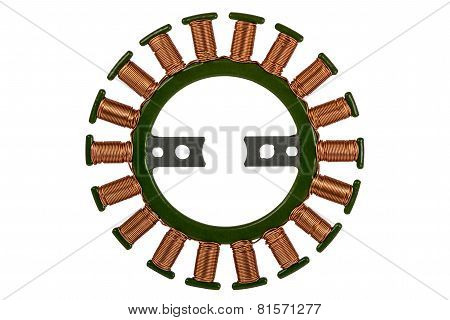 Stator Of The Stepper Motor, Isolated On White Background