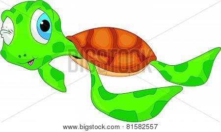 cute sea turtle cartoon