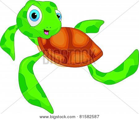 cute sea turtle cartoon
