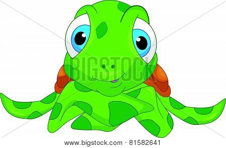 cute sea turtle cartoon
