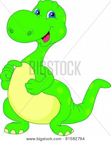cute green dinosaur cartoon
