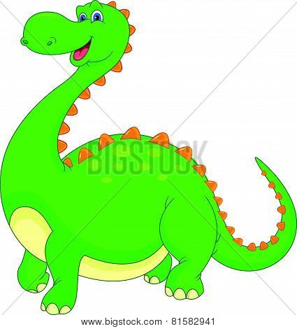 cute green dinosaur cartoon