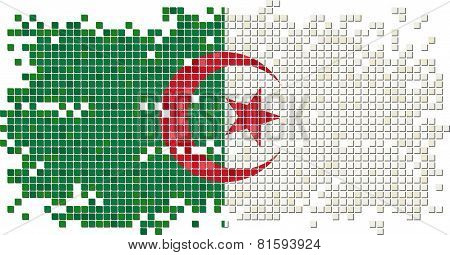 Algerian grunge tile flag. Vector illustration