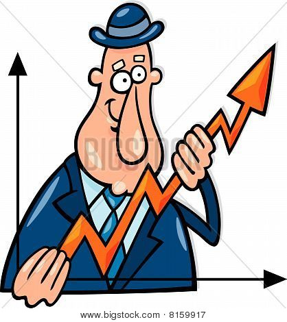 Mann mit graph