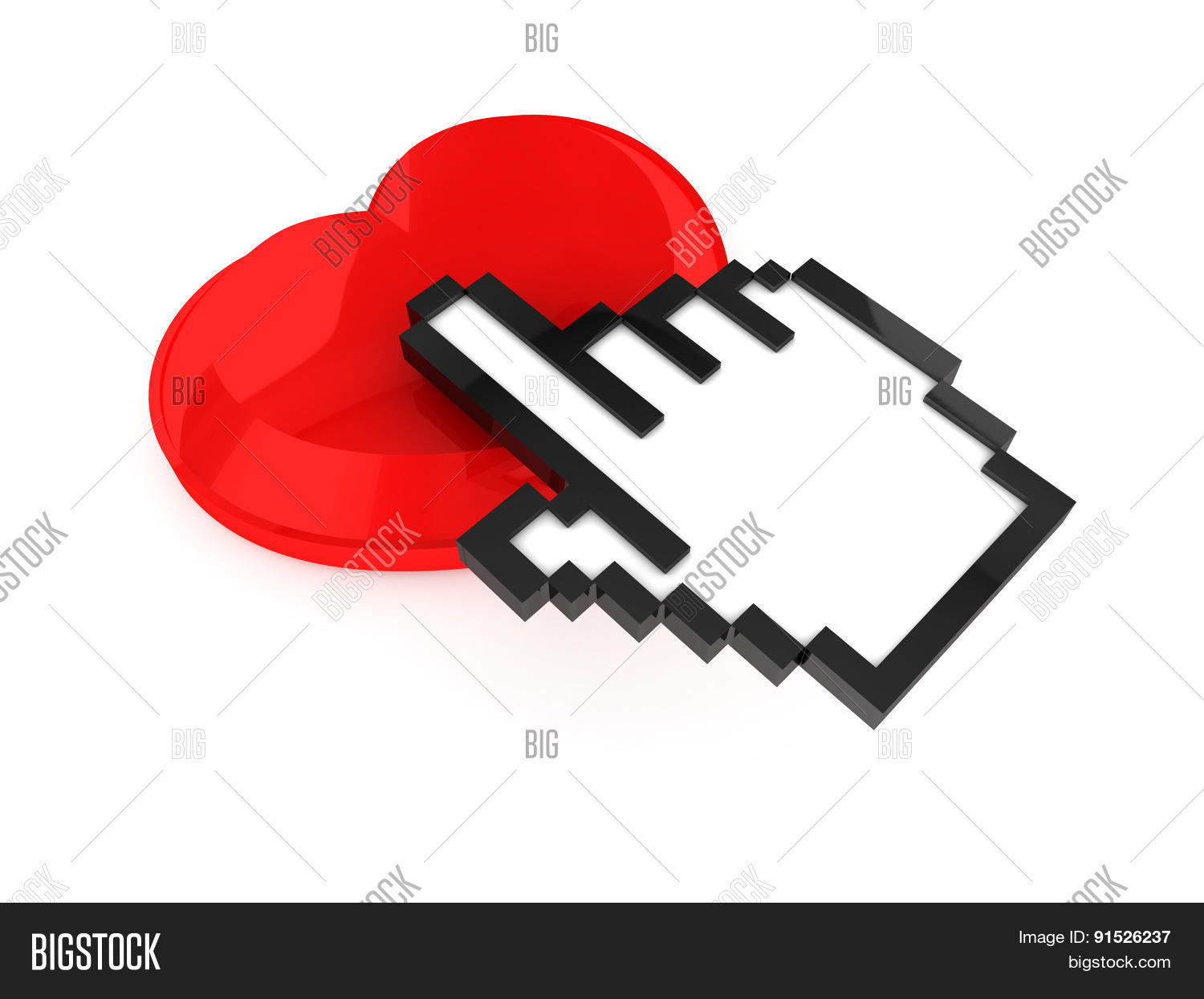 Hand Cursor Heart Image & Photo (Free Trial) | Bigstock