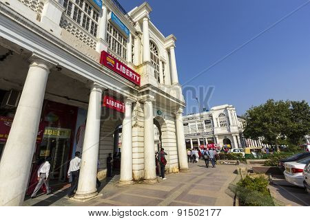 People At The Connaught Place In Delhi