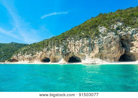 Cala Gonone Shoreline On A Clear Day