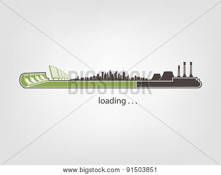 status Bar and factories against renewable energy
