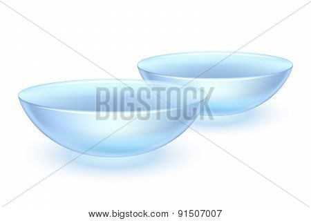 Two contact lenses vector illustration.
