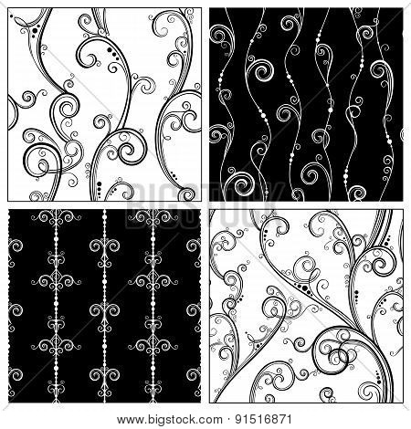 Set Of Seamless Vintage Patterns.