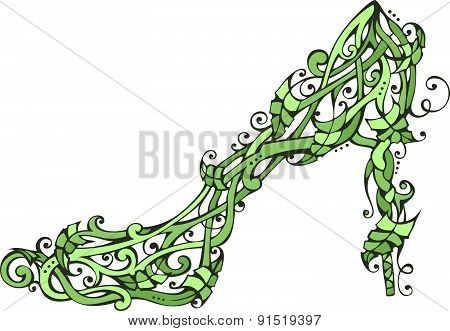 Green Nature Woman Shoe.